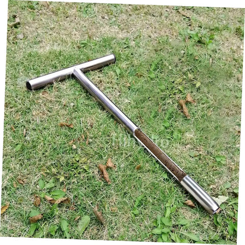 Stainless Steel Soil Sampler Probe With T Handle For Lawn Garden And Farm Easy To Use Pro Grade Sampling Tool on grass