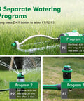 Remote Control Brass Sprinkler Timer For Outdoor Hose Faucet Two Zone System with multiple watering programs displayed
