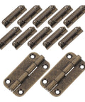 Tool Free Hinges For Small Wooden Cabinets And Jewelry Boxes, Antique Bronze Iron, Rounded Corners, Four Hole Vertical Design