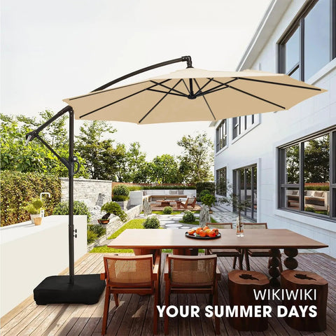 hampton bay 10 ft square offset patio umbrella 10x10 Cantilever with Base Included Double Top Outdoor Large Heavy Duty Aluminum Umbrellas with 7 Level Tilt 360-degree Rotation for Pool Garden Deck,Black : Patio duty frame 10 ft Offset Patio Umbrella