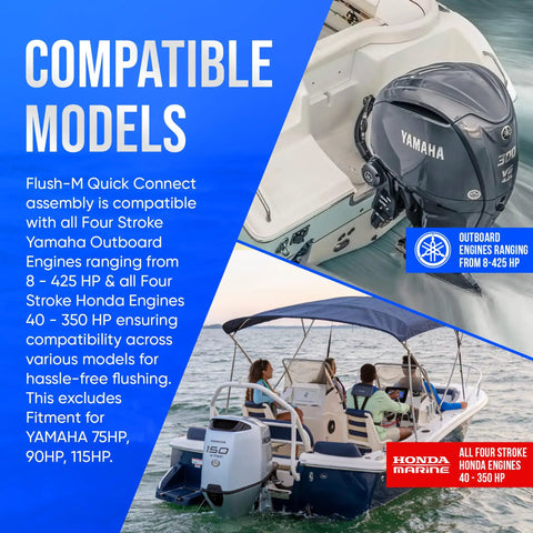 Outboard Quick Connect Flush Kit For Yamaha And Honda Boats And Engines, Hassle Free Flush Solution That Keeps Your Motor Happy, Compatible With Yamaha V Max SHO XTO Offshore And Honda Four Stroke Engines From 60 HP To 425 HP, Black