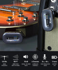A58 5.8GHz Wireless Guitar System True Diversity Transmitter And Receiver on electric guitar and amplifier setup