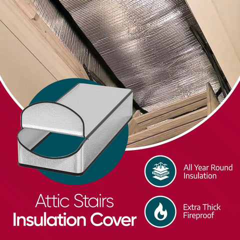 Attic Door Insulation Cover For Pull Down Stairs 25 By 54 By 11 Inches Extra Thick Fireproof Attic Tent Insulator with R Value 15.6