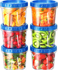 Six Pack 24 Oz Freezer Safe Food Storage Containers With Twist Top Lids BPA Free Leakproof And Reusable Microwave And Dishwasher Safe