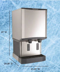 Heavy Duty Countertop Nugget Ice Maker And Touchfree Water Dispenser features a stainless steel finish and two dispensing nozzles.