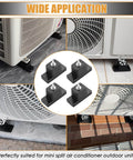 Premium Rubber Vibration Isolator Mounting Bracket Set With Four Rubber Pads installed under air conditioners