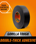Heavy Duty Black Duct Tape 1.88 Inch By 50 Yard Indoor Outdoor Weather Resistant With Reinforced Backing And Double Thick Adhesive