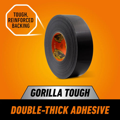 Heavy Duty Black Duct Tape 1.88 Inch By 50 Yard Indoor Outdoor Weather Resistant With Reinforced Backing And Double Thick Adhesive