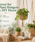 Dope Natural Jute Rope 8mm Thick Hemp Twine 165ft for DIY plant hangers and home decor with plants, books, and pottery.