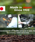 Artisans crafting Japanese Weeding Sickle Kama For Fast Garden Cleanup, curved blade forged in traditional Miki, Japan.