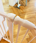 Extra Wide Baby Gate For Openings From 29.1 To 62.2 Inches Warm White Finish Pressure Mounted No Screws Needed Easy One Hand