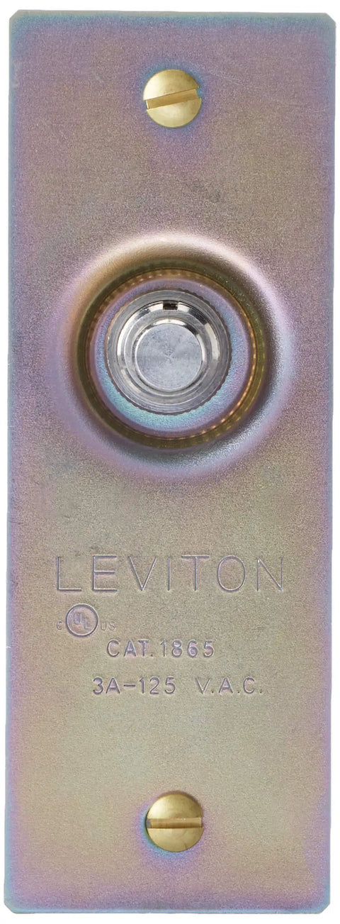 Front view of 3 Amp 125 Volt Doorjamb Switch With Jamb Box For Single Pole Circuits Brass Finish Momentary Commercial Grade