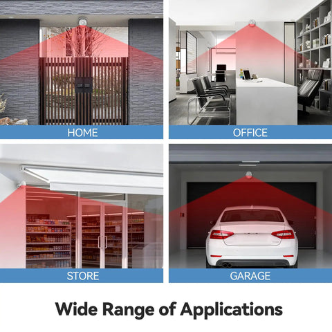 125dB Loud Indoor Motion Sensor Alarm With 328ft Remote Wireless Infrared Motion Detector in home, office, store, garage