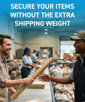 Warehouse workers exchanging Heavy Duty 4x48 Mailing Tube For Posters, Art And Blueprints, Kraft Spiral 3 Ply Rigid Wall Protection.
