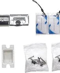 Keyless Entry Door Lock Accessories with latch, screws, RFID key fob, and 2 IC card sets for Smart Deadbolt Upgrade in silver finish