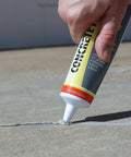 Concrete Repair Patch And Crack Filler, Premixed Cement Repair in Gray, 5.5 oz squeeze tube applied to concrete crack