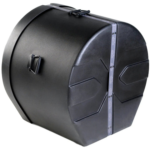 Roto Molded Single Drum Case Featuring Stackable Padded Interior Reinforced Edges with secure latches and feet designed for transport.