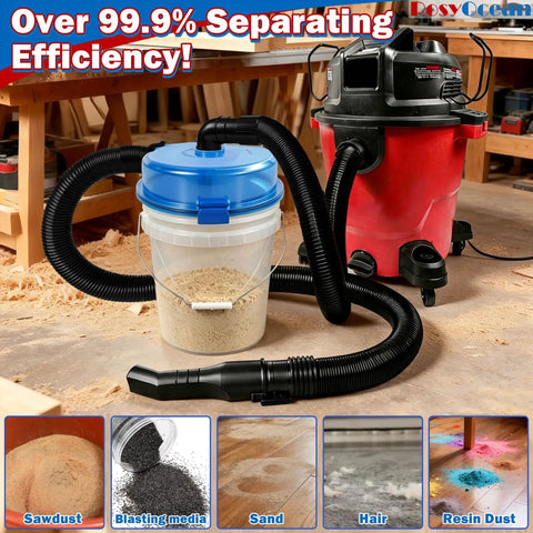 Low Profile Cyclone Dust Separator For 2.5 Inch Wet Dry Vacuums With Leak-Proof Sealing And Pre-Assembled Design in workshop setting