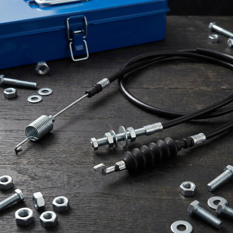 Two Pack Golf Cart Throttle Cable Kit 37 Inch And 21 Inch Exact Fit From Accelerator Pedal To Governor with nuts and bolts.