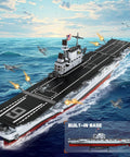 USS Enterprise Aircraft Battleship Building Set With 1883 Pieces 30 Inch Long Model Dope Molded Planes And Display Stand Interactive Propeller Mechanism Perfect Gift For Teens And Adults