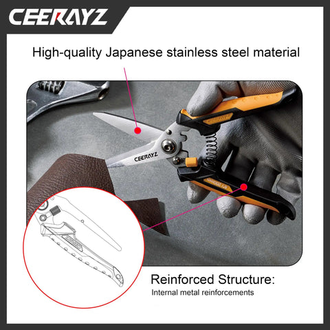8 Inch Heavy Duty All Purpose Scissors With Protective Sheath And Magnetic Holder, Tough As Nails Industrial Grade Multipurpose Shears in use