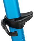 Close-up of blue shaft and black component of Beast Ice Axe For Technical Mountaineering And Ski Mountaineering With Lightweight Design