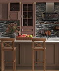 Kitchen with Peel And Stick Faux 3D Brick Wallpaper In Gray For Easy DIY Accent Wall Or Furniture Makeover Self Adhesive Brick Covering