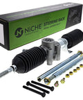 Steering Rack And Tie Rod End Kit For Polaris RZR XP 4 1000 Turbo 2017-2022 with parts and packaging displayed