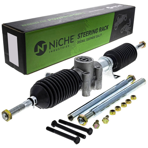 Steering Rack And Tie Rod End Kit For Polaris RZR XP 4 1000 Turbo 2017-2022 with parts and packaging displayed