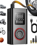 Pocket Sized Tire Inflator Air Compressor With Type C Charging Digital Pressure Gauge And LED Light Smart Mini Pump shown