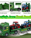 Huge 25.6 Inch 3 In 1 Farm Truck Toy Set with inertia semi trailer, detachable tractor, light-up vehicles for kids ages 3-6.