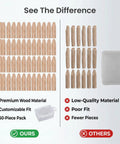 Clutch Pine Wood Pocket Hole Plugs And Slick Angled Fillers For Woodworking Repairs Crafted From Solid Timber With Smooth Surface For Garage Shop Projects Comes 50 Count In Sturdy Box comparison of premium plugs vs low-quality plugs