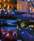 Solar Outdoor Lights 6 Pack Tiki Torches With Flickering Flame at a party, garden, camping, and path, waterproof LED torch lights