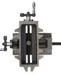 Cross Vise 4.25 Inch With Compound Slide For Mills And Drill Presses CV414 Heavy Duty Black Cast Iron Precision Vise With 0.1 Millimeter Increments, front view