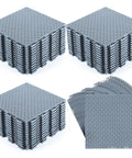 50 Pack Interlocking Drainage Mats 10 By 10 Inch Rubber Floor Tiles Grippy Non Slip Cushions 0.5 Inch Thick stacked and unstacked view