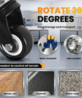 Heavy Duty Folding Welding Table Featuring 1200 Lbs Load Capacity And 66 Inch Portable Workbench Surface With Rock Solid Stability For Real World Shop Grind And Precision Jobs, showing 360-degree swivel caster wheel and surface materials.