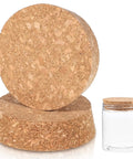 Two Pack Tapered Cork Lids For Wine Jars And Glass Bottles Easy Seal Cork Bottle Stoppers 3 X 2.76 X 0.78 Inch
