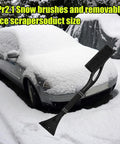 24 Inch Car Snow Scraper And Brush With Detachable Scratch Free Ice Scraper And Ergonomic Foam Grip on snowy car