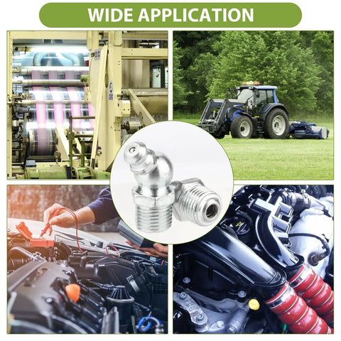Applications of Grease Fittings Assortment Kit With SAE And Metric Zerk Fittings in various machinery and engines