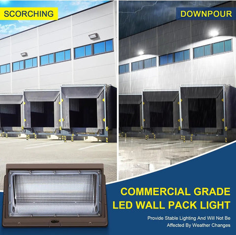120W Outdoor LED Wall Pack Light 15840 Lumens 5000K Daylight IP65 Waterproof Security Flood Light for Garages and Warehouses