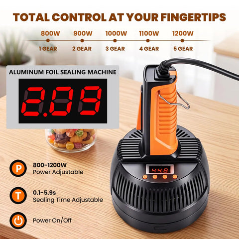 No Sweat Handheld Induction Sealer 800w To 1200w Fits Glass And Plastic Bottles Up To 100mm Smooth Bottle Capper For Food Beverage And Medicine Packaging Quick Seal Workhorse