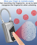 Keyless Fingerprint Padlock With Key Backup Waterproof Smart Lock details auto recognition finger unlock demonstration