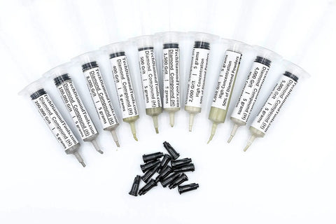 Diamond Polishing Paste Kit With 10 Pro Grade Pastes Featuring 50 Percent Diamond Powder, Oil Based Compound, Grit Range From 400 To 200000