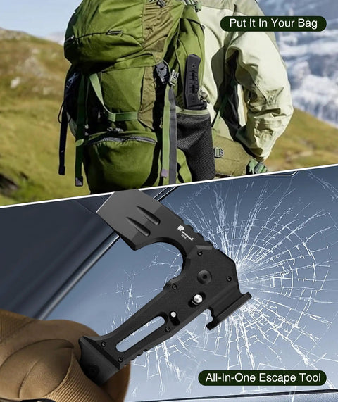 Folding Hatchet Axe With Hammer And Bottle Opener For Camping And Survival Durable DC53 Steel Blade in hiking scenario