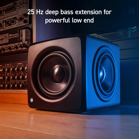 Compact Studio Subwoofer With ARC X Auto Calibration And 25 Hz Deep Bass, 6.5 Inch Driver, Dual Passive Radiators, USB Bluetooth