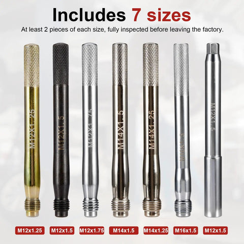 14 Piece Wheel Hanger Alignment Pin Guide Tool Master Set Stainless Steel Wheel Stud Pilot Pins Hub Fixing Positioning Rods