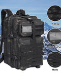 50L Large Tactical Backpack With MOLLE System For Travel Camping Hiking And Fishing Army Assault Pack With US Flag Patch
