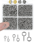 Stainless Steel Small Screw Eye Pins 320 Pcs Jewelry Making Kit In Gold And Silver Two Color Options With Three Sizes 8x4mm 10x5mm And 13x6mm Tiny Eye Hooks