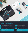 Digital Pool Water Tester Kit With 30 Strips And Digital Reader For Total Chlorine Free Chlorine Bromine Total Hardness Cyanuric Acid Alkalinity And pH No Guesswork Easy Readouts next to pool