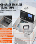 Heavy Duty Lab Chiller Smooth Operator Circulator Six Liter Stainless Steel Tub with digital panel and temperature display.